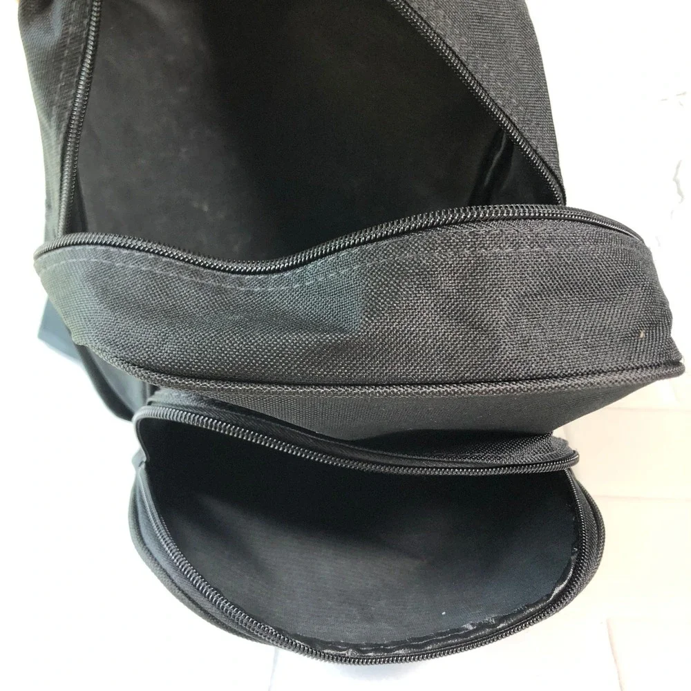 Dux Black Canvas Messenger Bag Crossbody Shoulder Strap Chef Logo Patch Utility